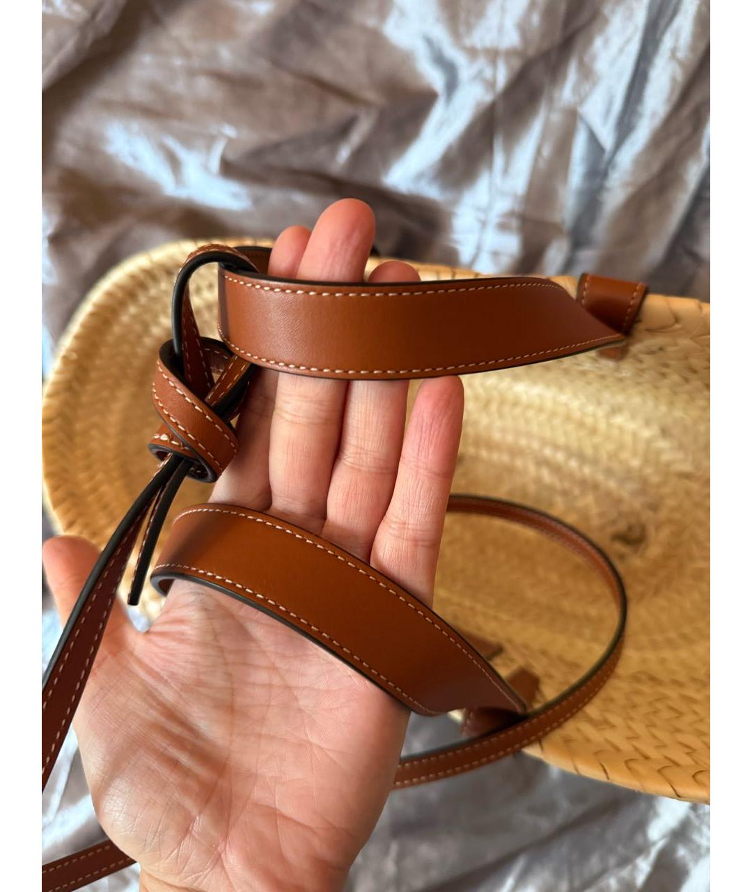 CELINE Бежевая пелетеная пляжная сумка, фото 3
