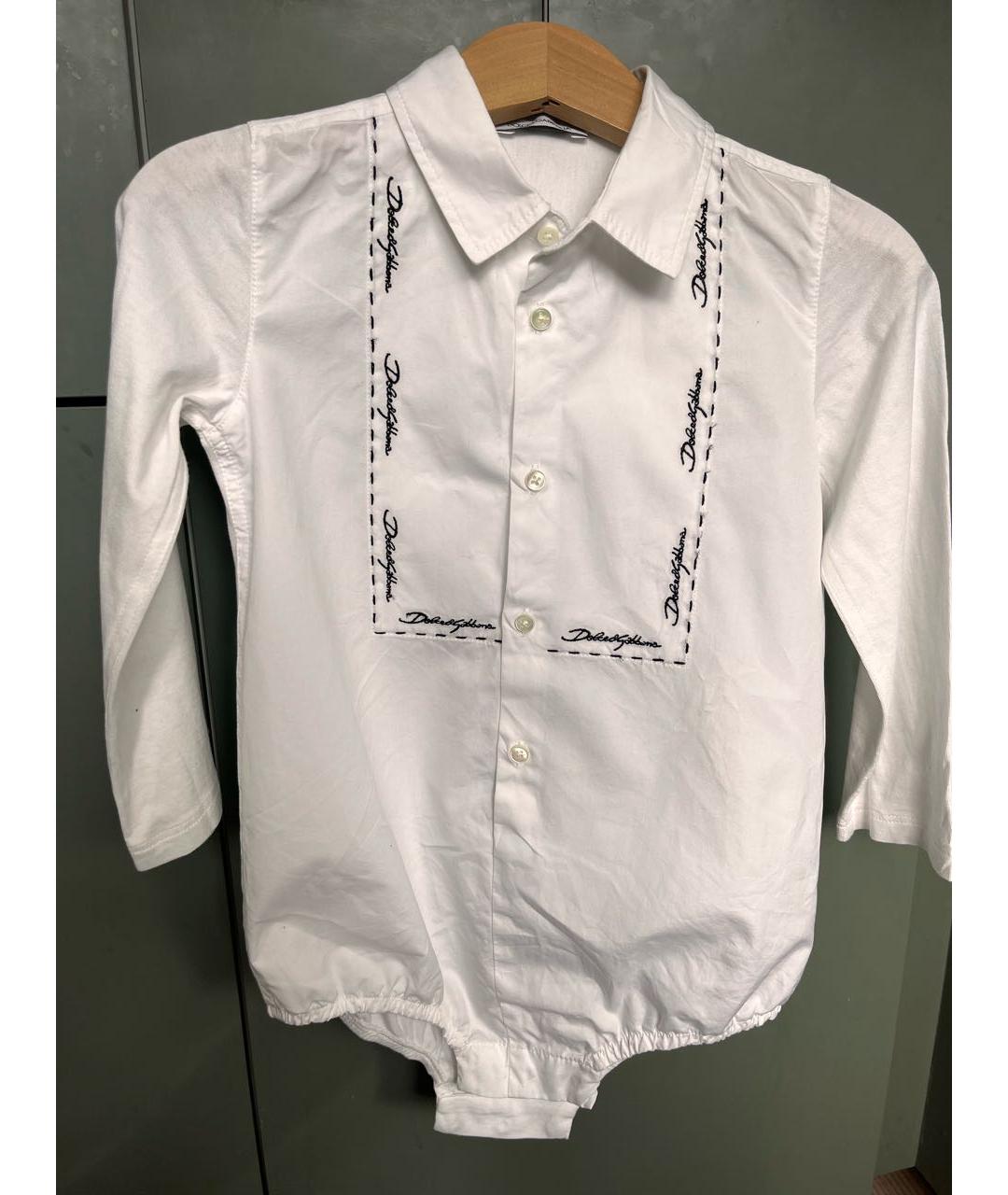 DOLCE & GABBANA KIDS Белая хлопковая детская рубашка, фото 9