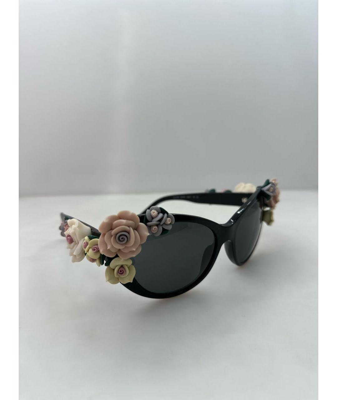 DOLCE&GABBANA Черные пластиковые солнцезащитные очки, фото 2