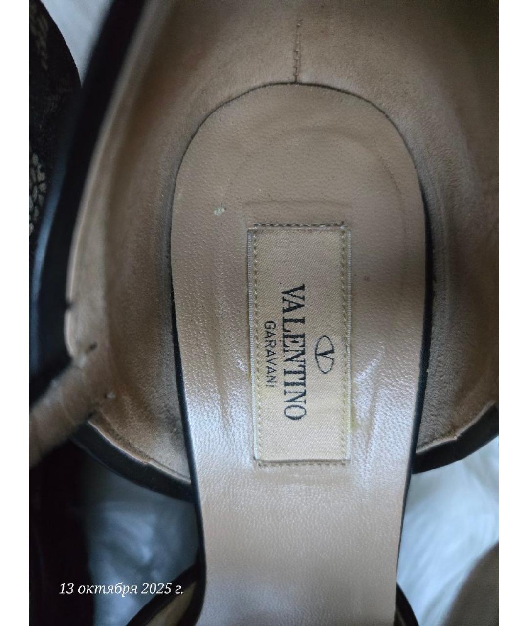 VALENTINO Черные текстильные босоножки, фото 6
