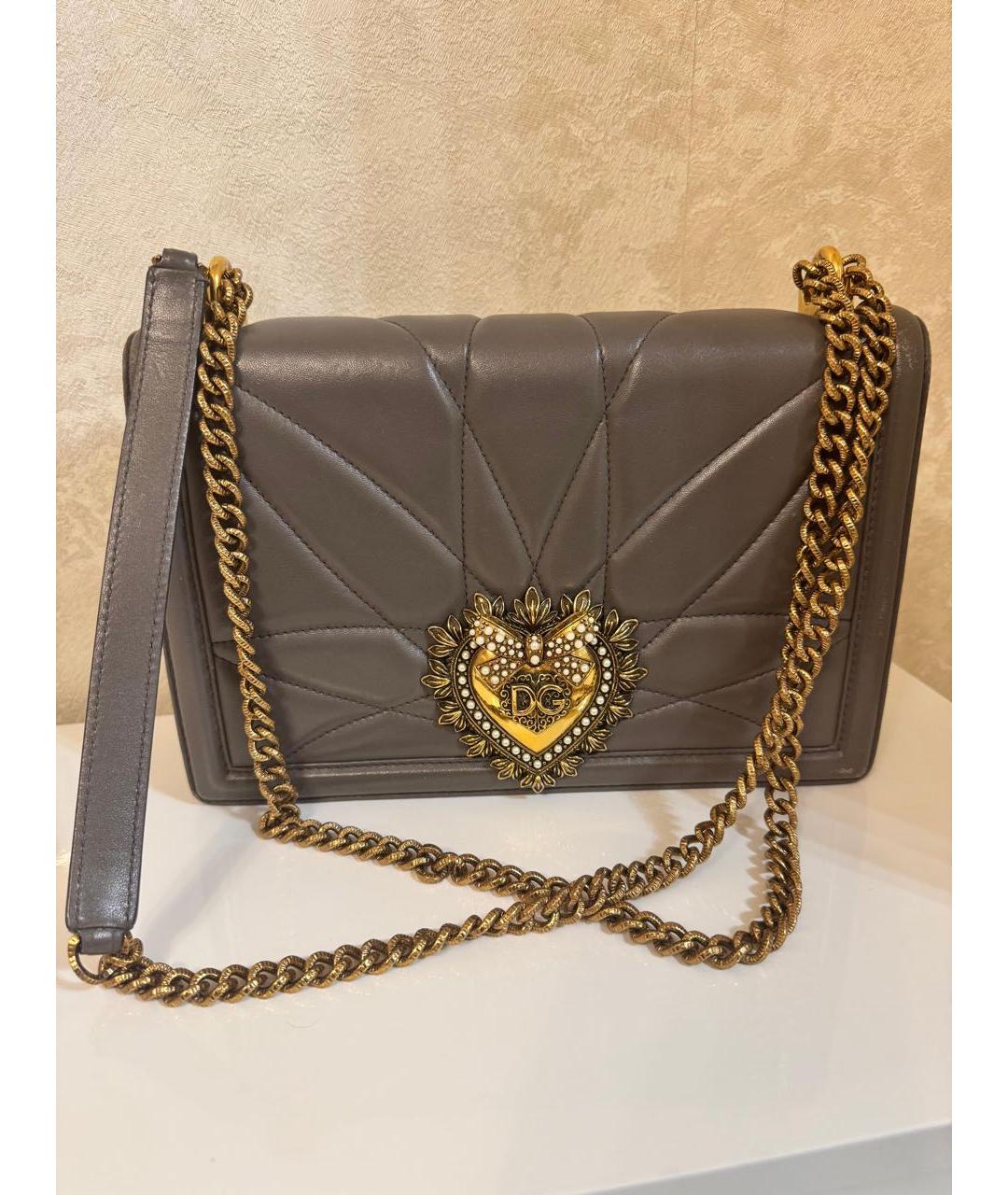 DOLCE&GABBANA Антрацитовая кожаная сумка через плечо, фото 2