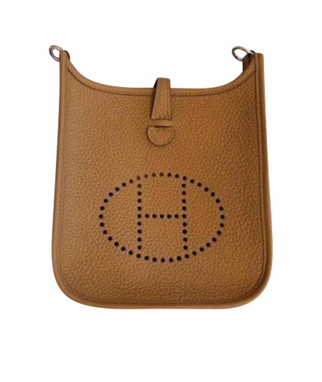 HERMES Горчичная кожаная сумка через плечо, фото 1