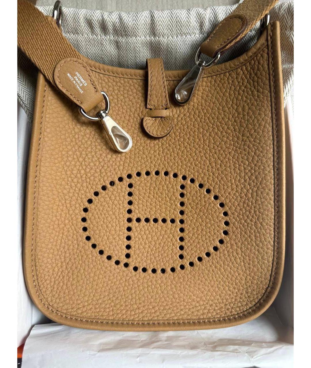 HERMES Горчичная кожаная сумка через плечо, фото 2