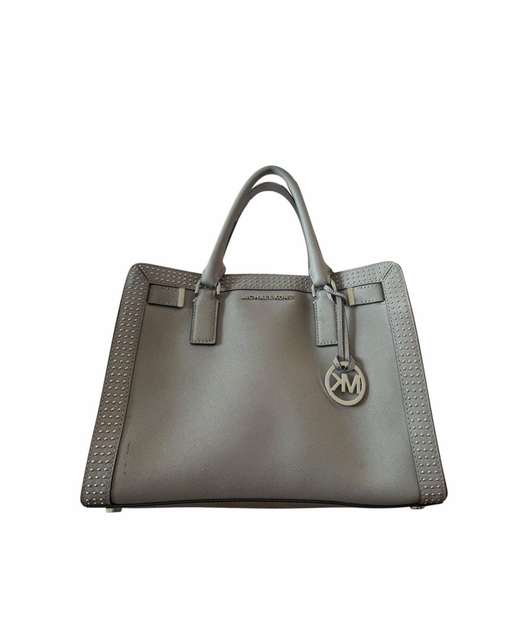 MICHAEL KORS Серая кожаная сумка тоут, фото 1
