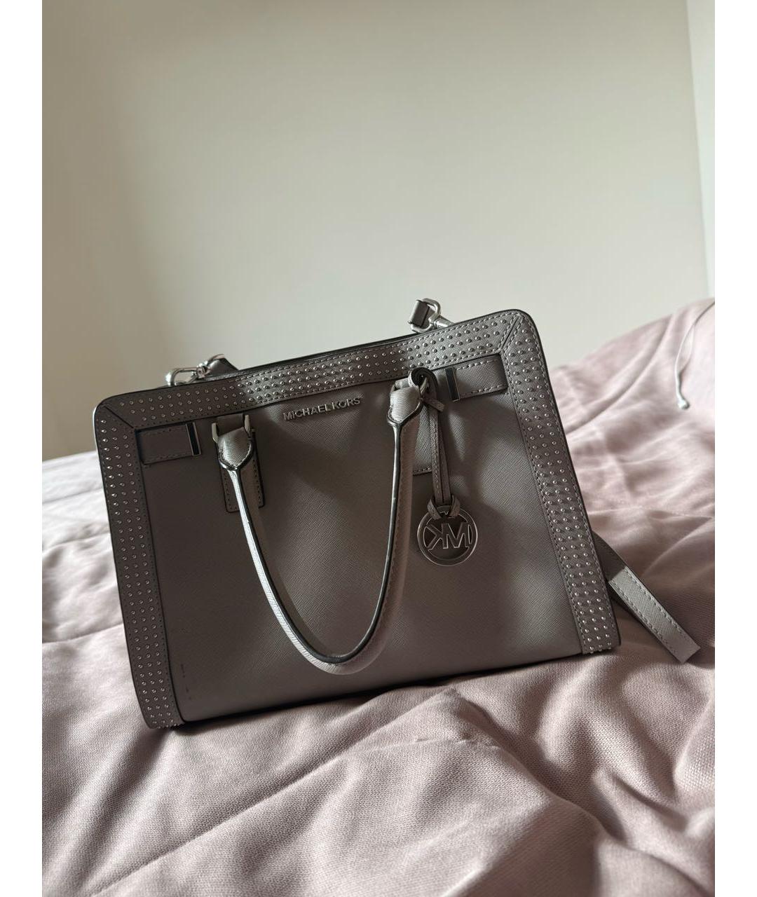 MICHAEL KORS Серая кожаная сумка тоут, фото 2