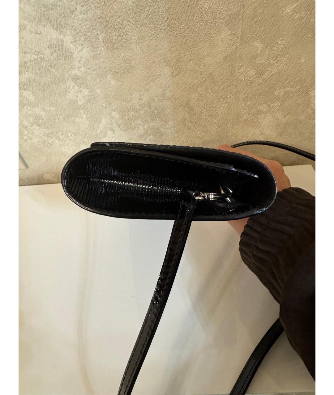 LOUIS VUITTON Черная кожаная сумка через плечо, фото 2