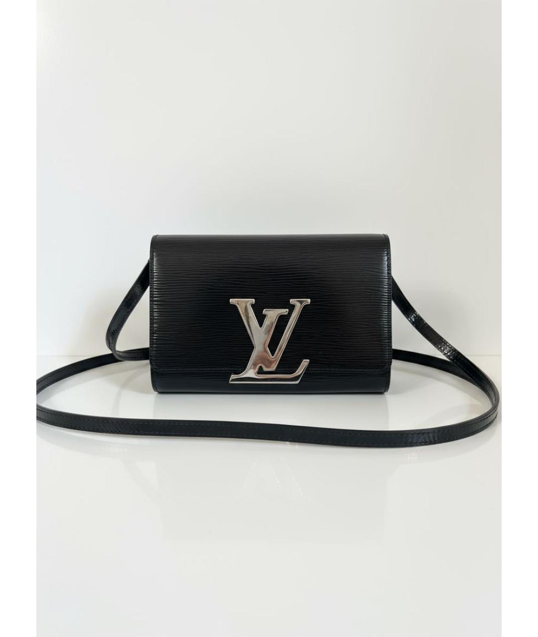 LOUIS VUITTON Черная кожаная сумка через плечо, фото 5