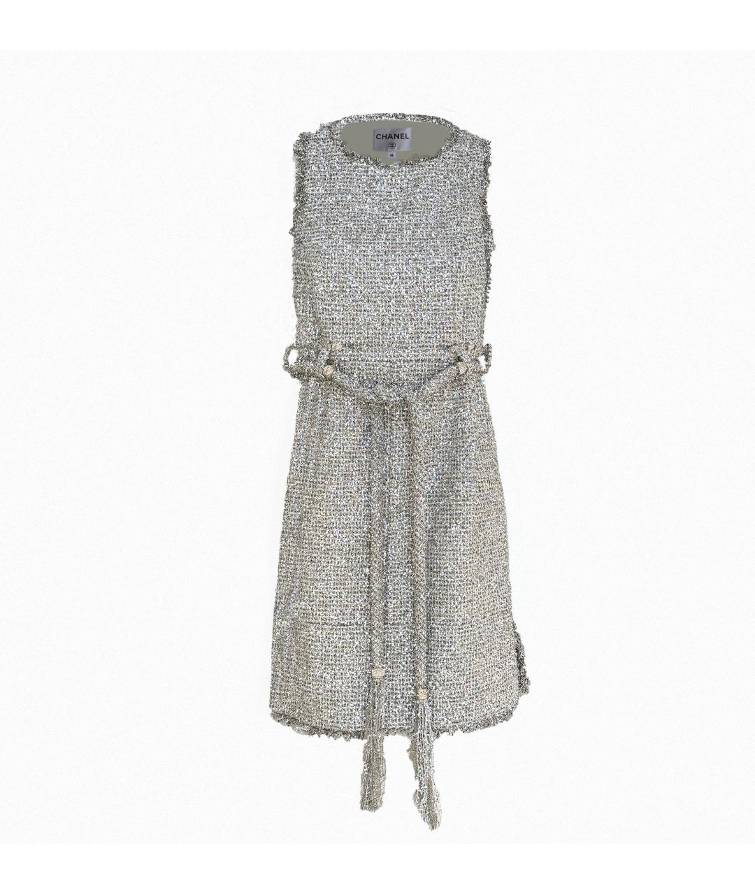 CHANEL Бежевое твидовое коктейльное платье, фото 1