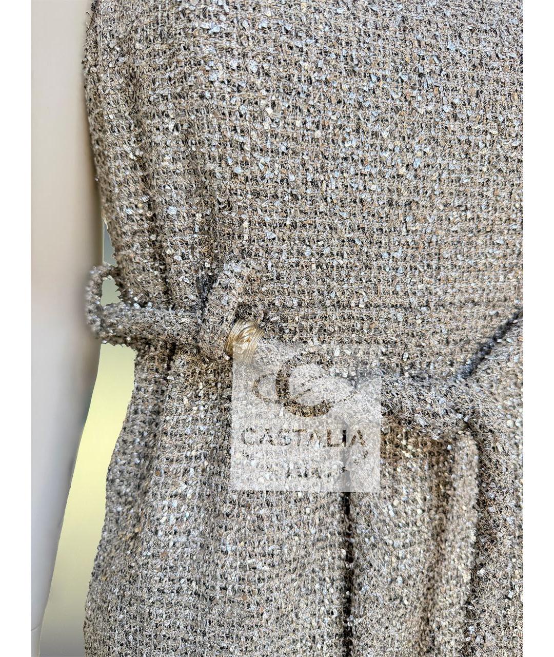 CHANEL Бежевое твидовое коктейльное платье, фото 7