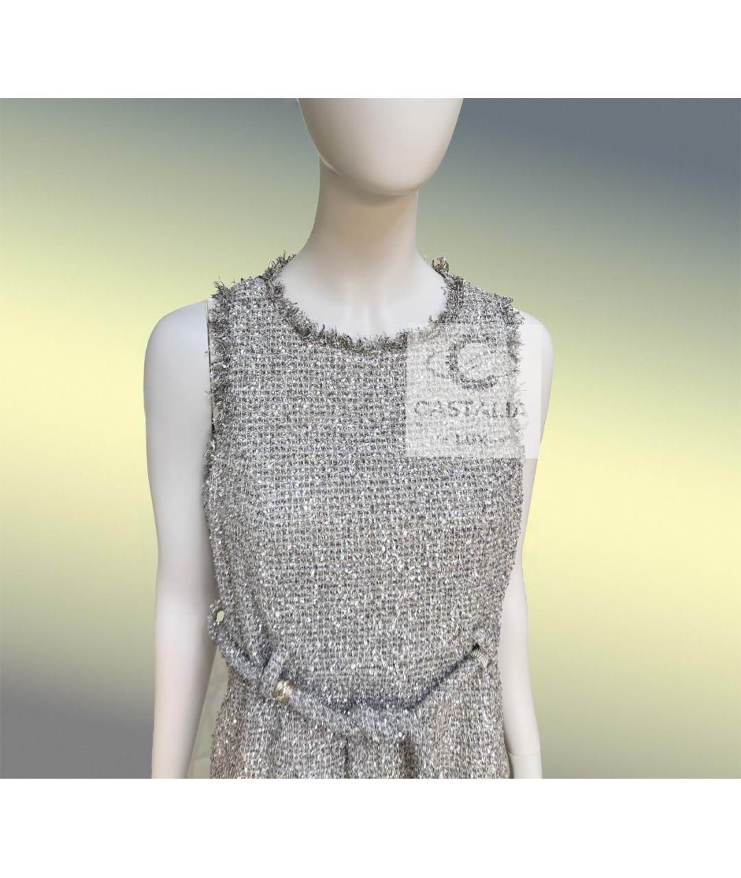 CHANEL Бежевое твидовое коктейльное платье, фото 5