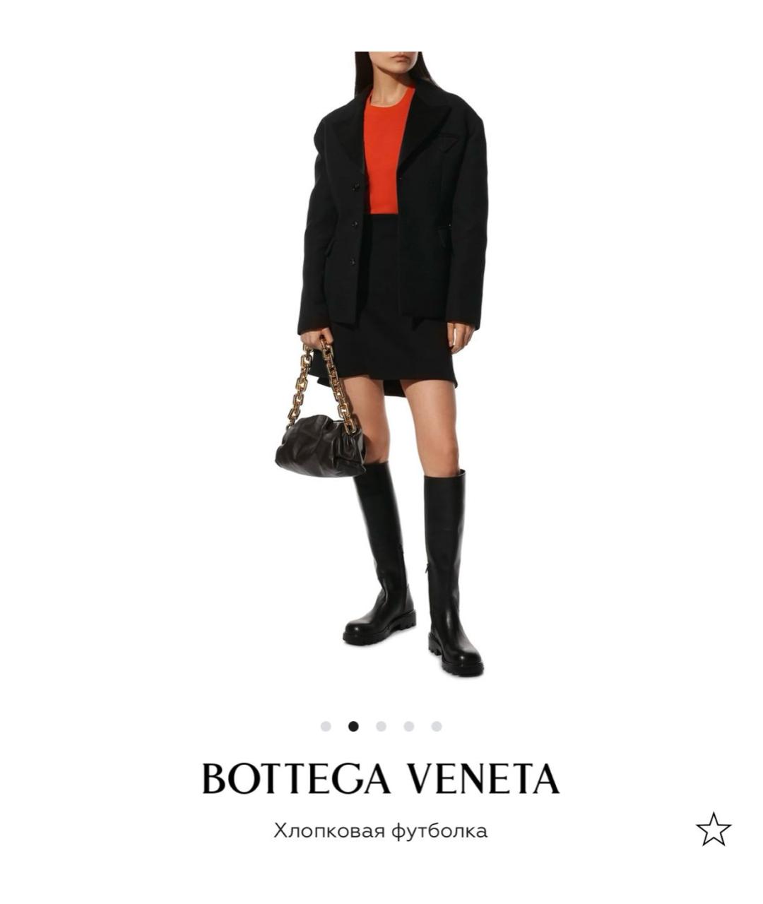 BOTTEGA VENETA Оранжевая хлопковая футболка, фото 8