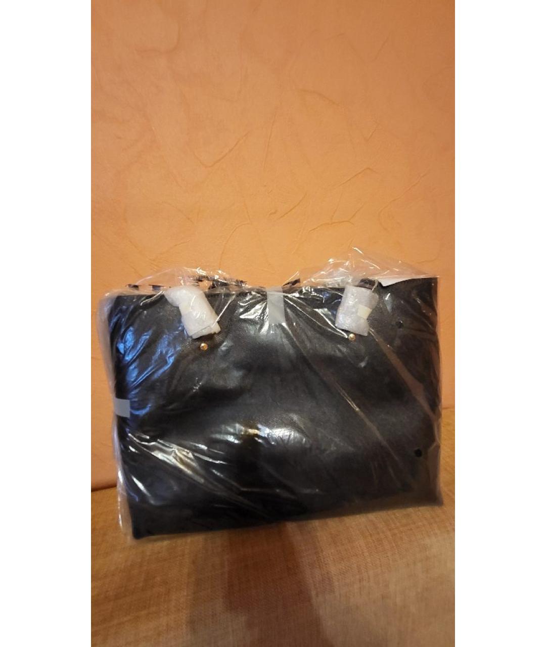 COACH Черная кожаная сумка тоут, фото 5