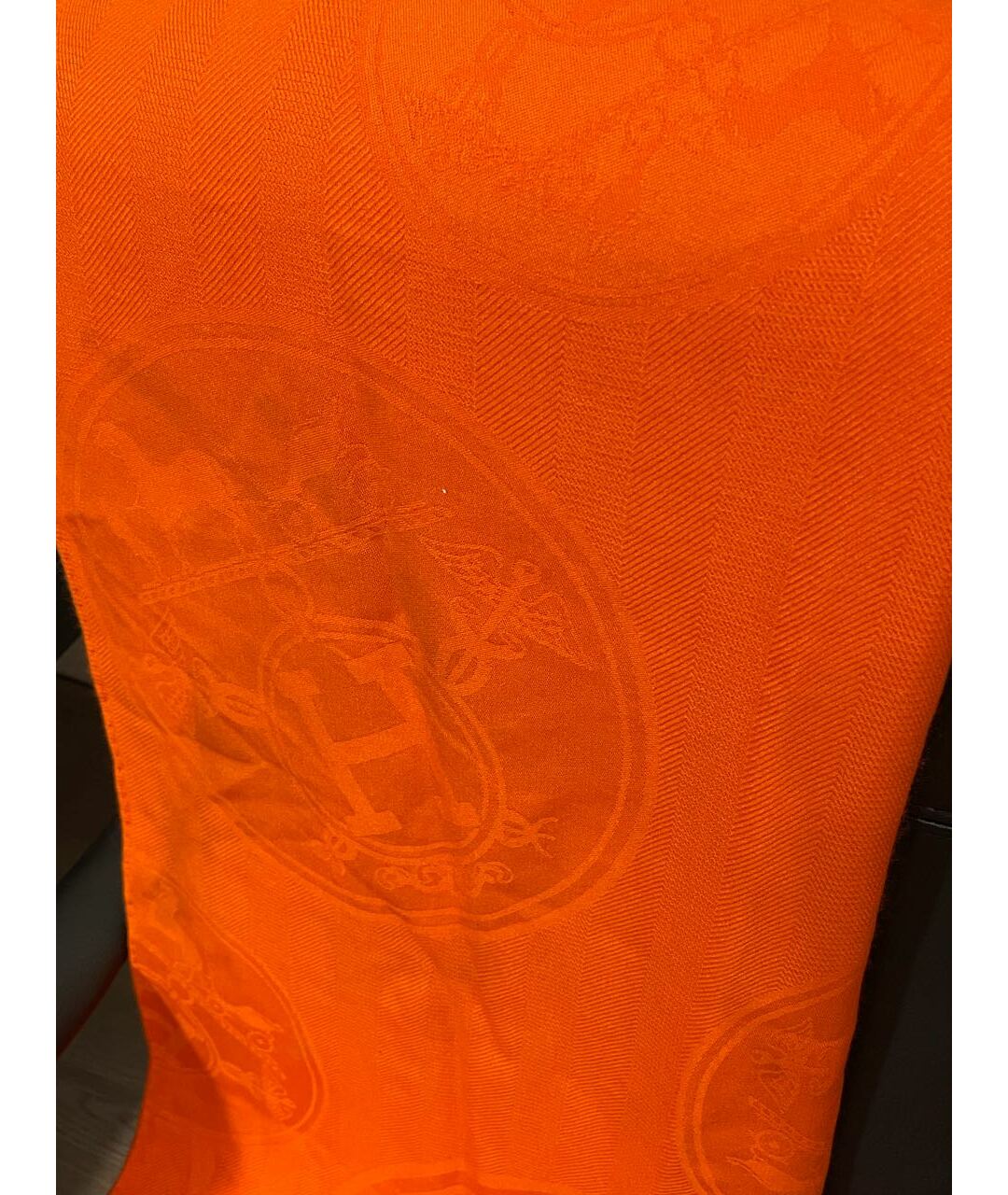 HERMES PRE-OWNED Оранжевый кашемировый шарф, фото 5