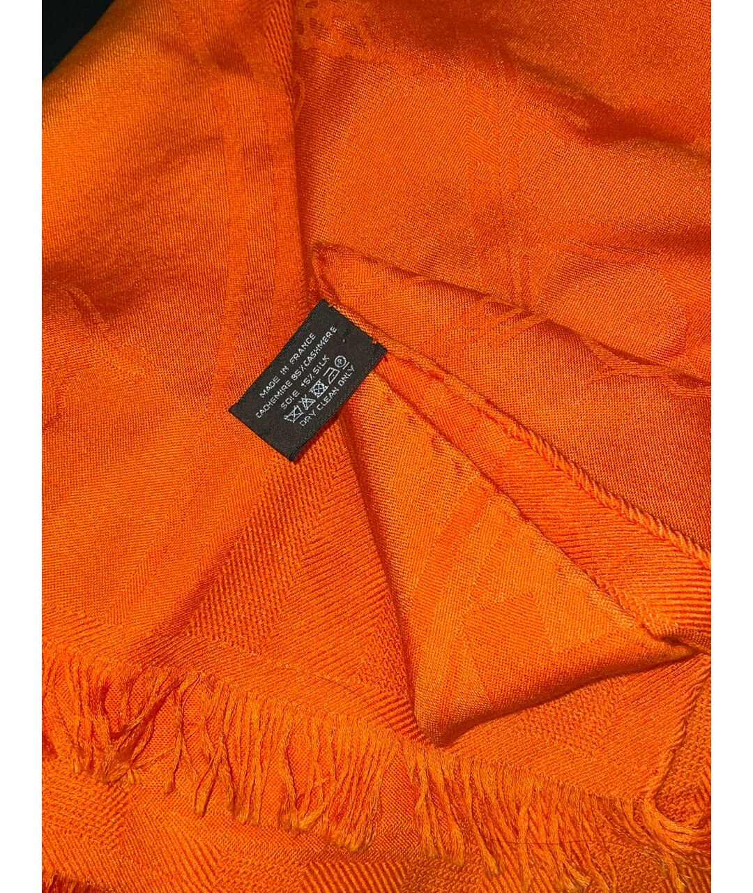 HERMES PRE-OWNED Оранжевый кашемировый шарф, фото 3