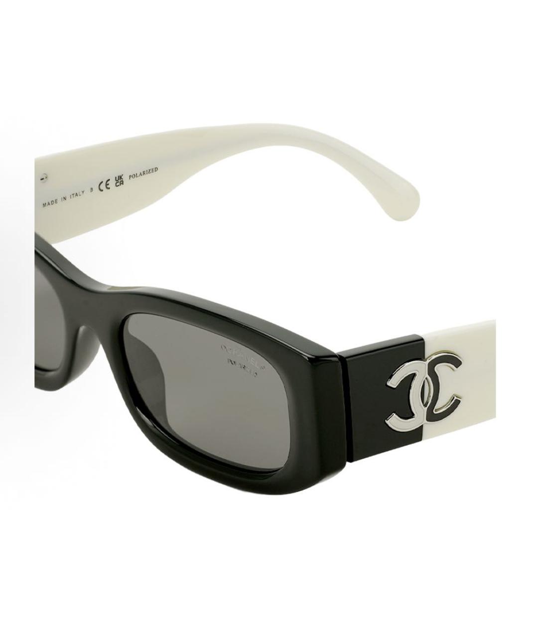 CHANEL Черные пластиковые солнцезащитные очки, фото 3