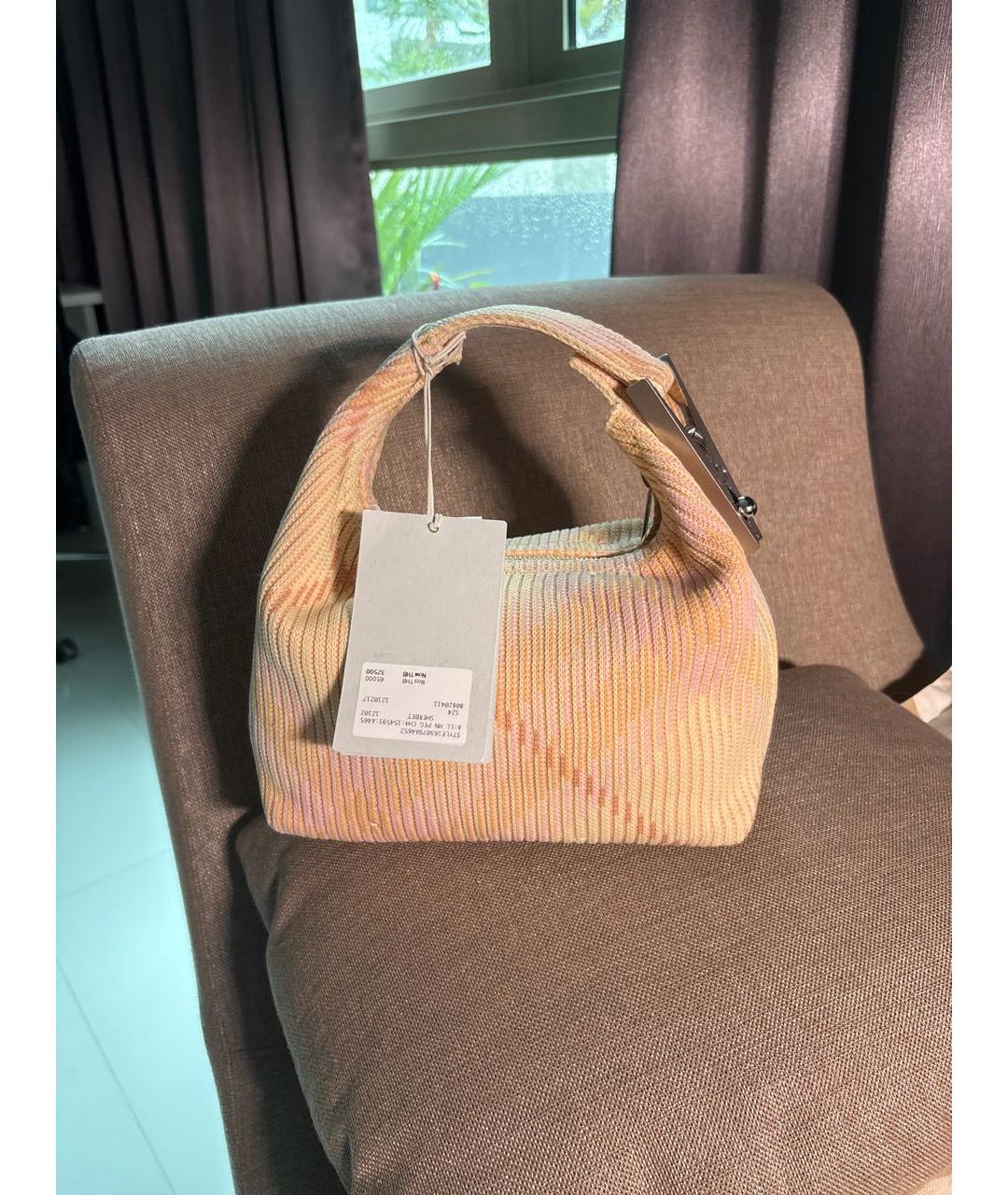 BURBERRY Розовая тканевая сумка с короткими ручками, фото 3