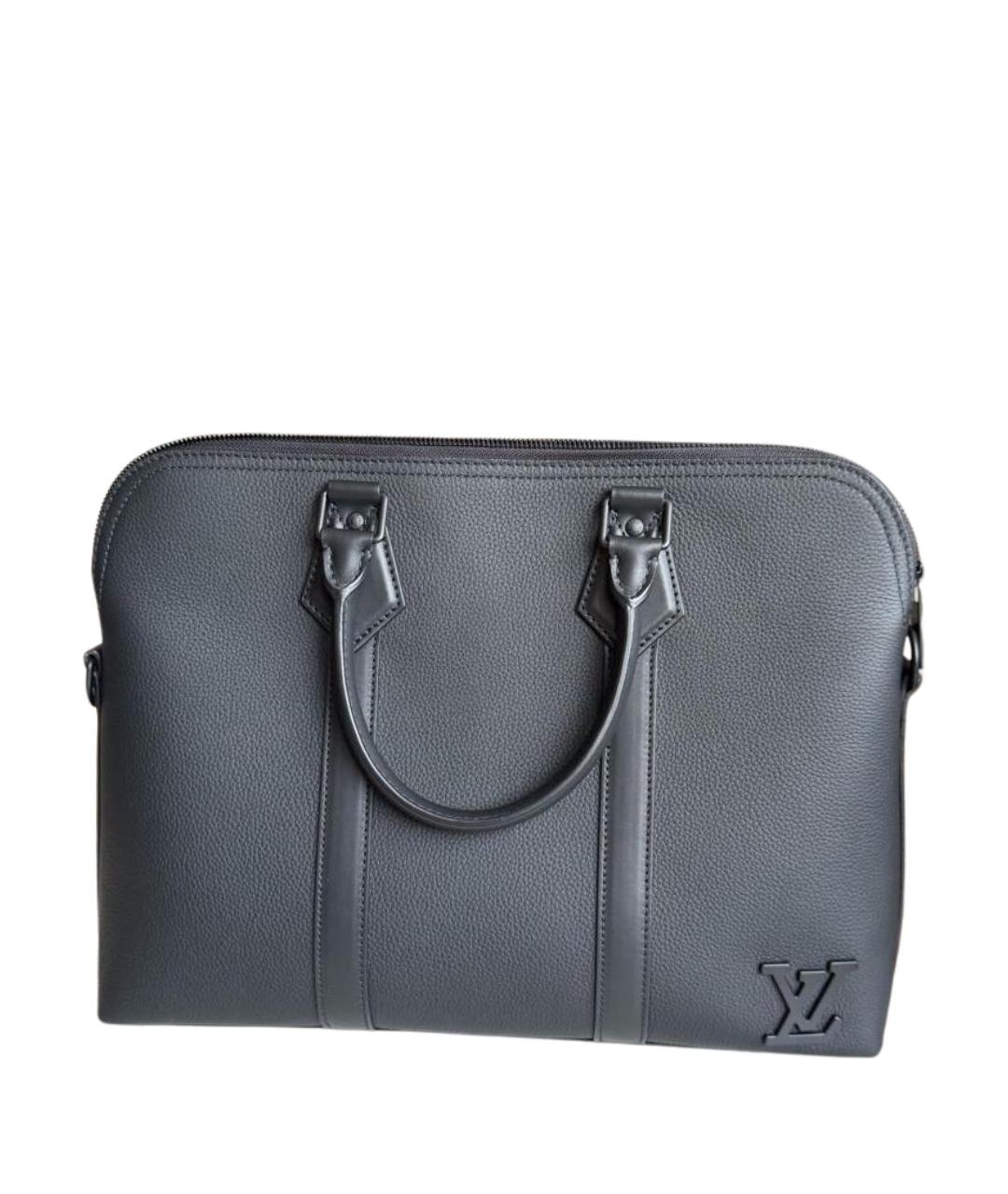 LOUIS VUITTON Черный кожаный портфель, фото 1
