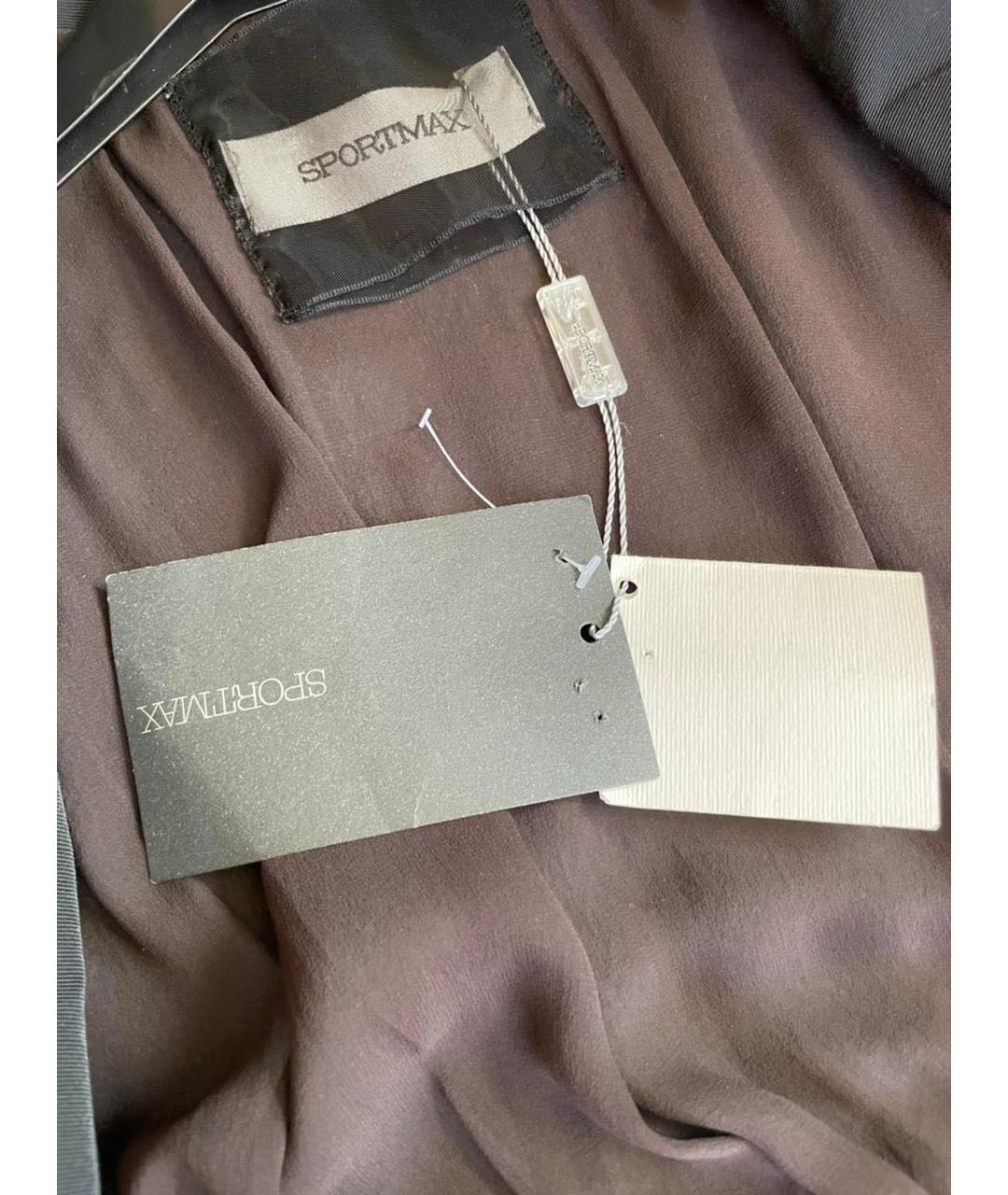 SPORTMAX Серое шерстяное пальто, фото 7