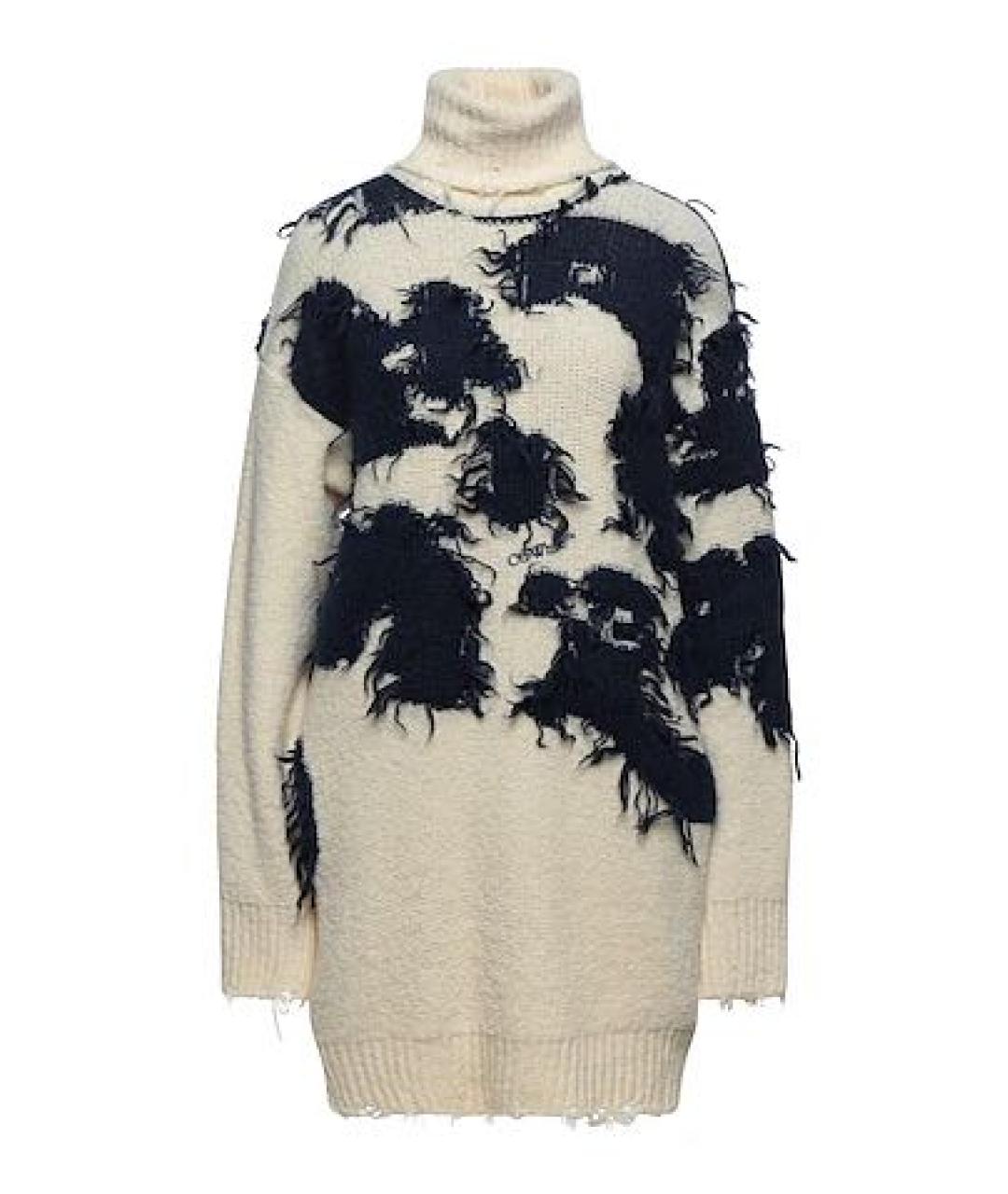 OFF-WHITE Белое шерстяное повседневное платье, фото 1