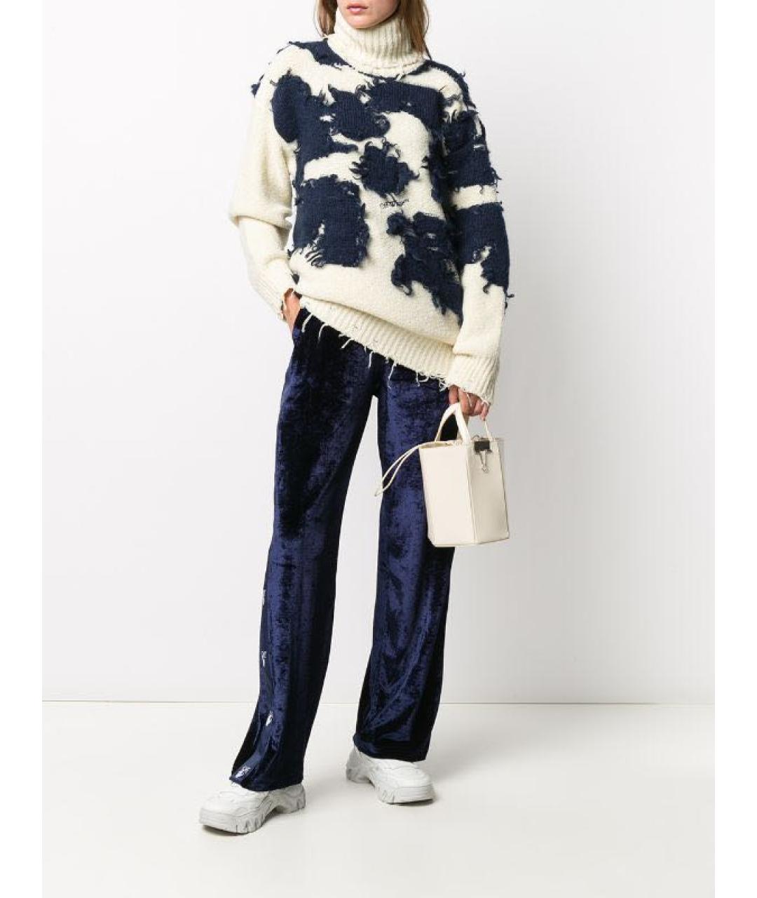 OFF-WHITE Белое шерстяное повседневное платье, фото 4
