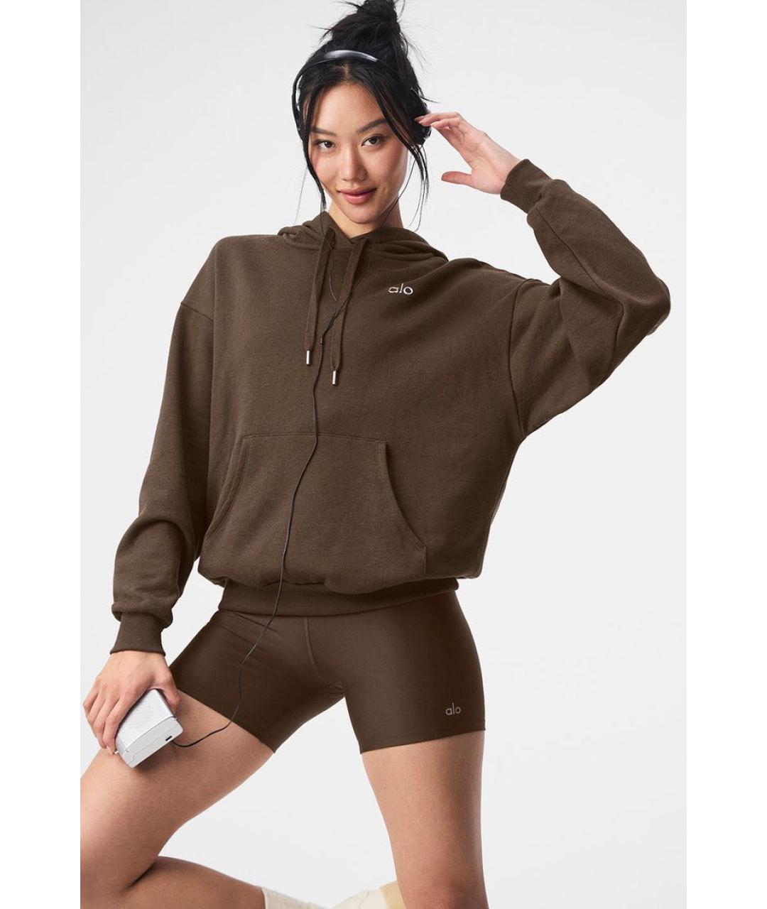ALO YOGA Коричневый хлопковый костюм с брюками, фото 6
