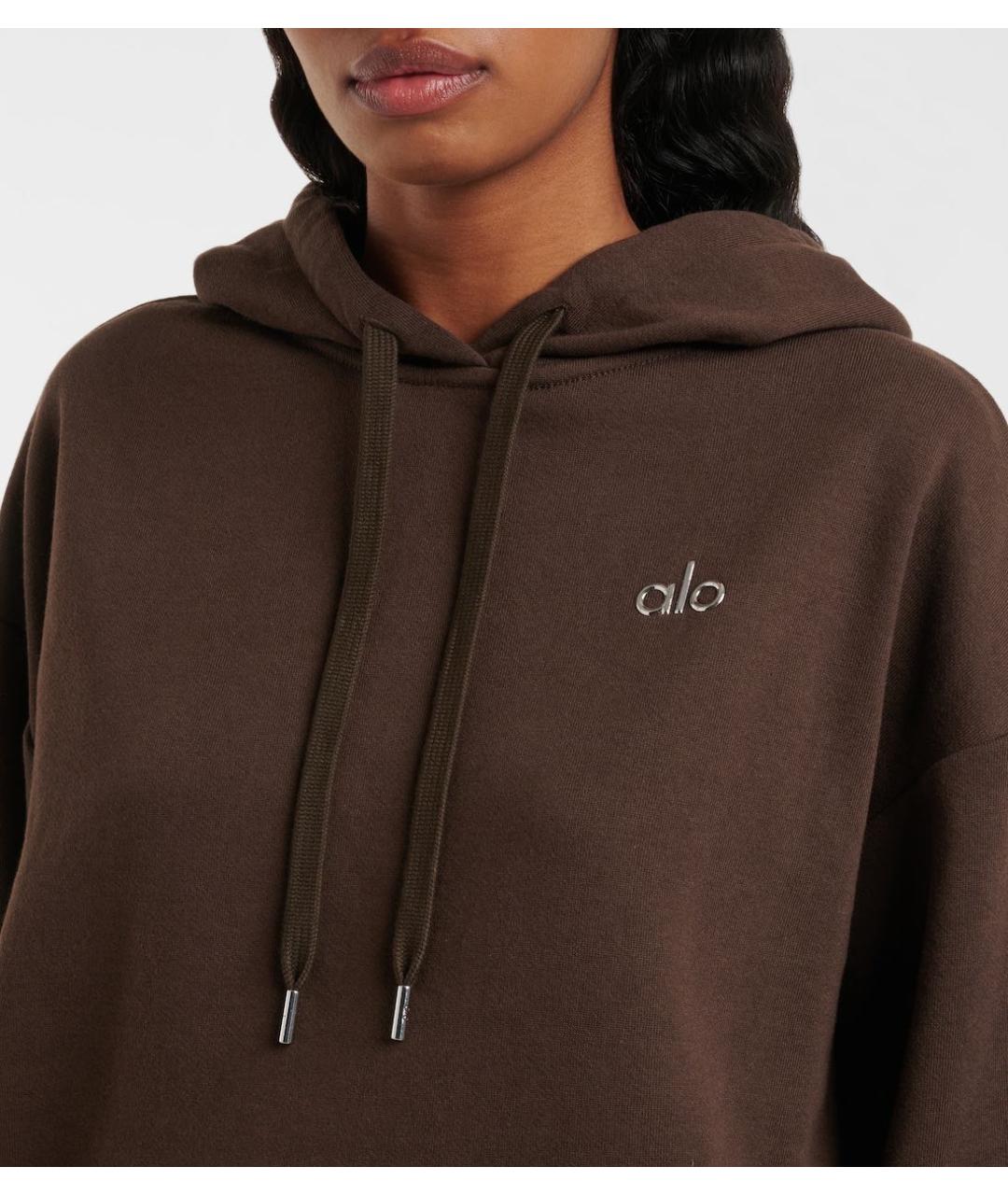 ALO YOGA Коричневый хлопковый костюм с брюками, фото 3