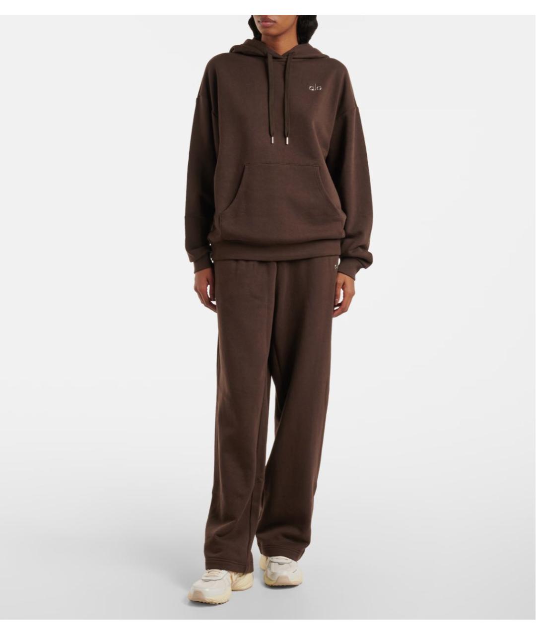 ALO YOGA Коричневый хлопковый костюм с брюками, фото 4