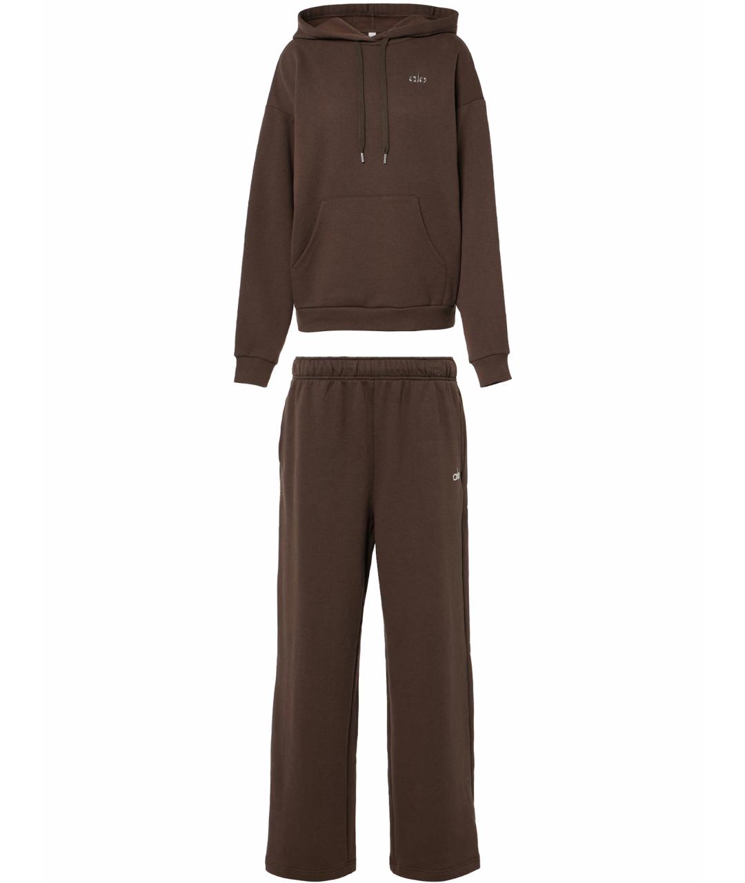 ALO YOGA Коричневый хлопковый костюм с брюками, фото 1