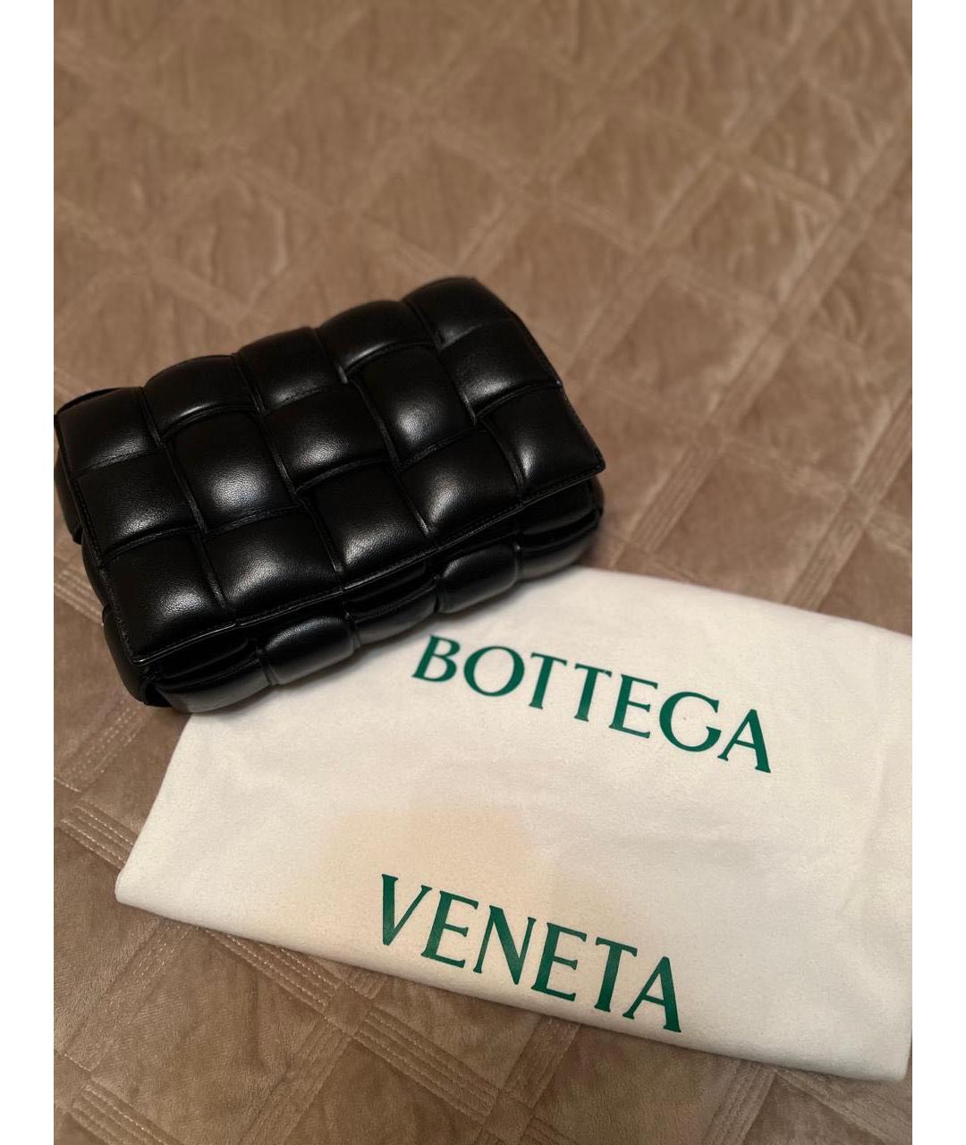 BOTTEGA VENETA Черная кожаная сумка через плечо, фото 3