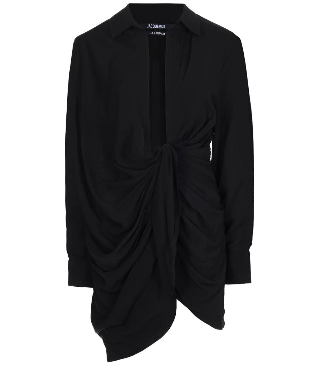 JACQUEMUS Черное вискозное вечернее платье, фото 1