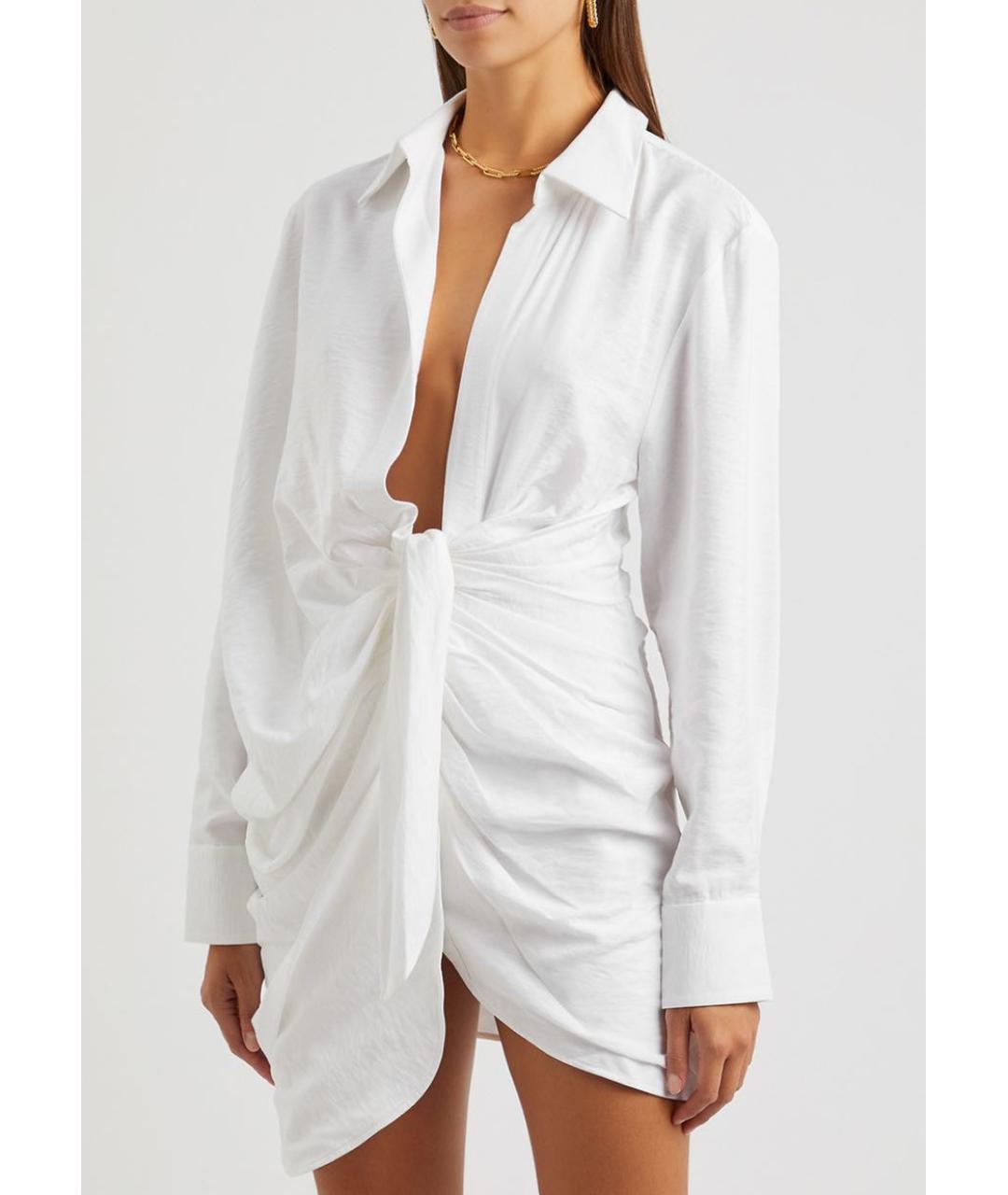 JACQUEMUS Белое вискозное повседневное платье, фото 5