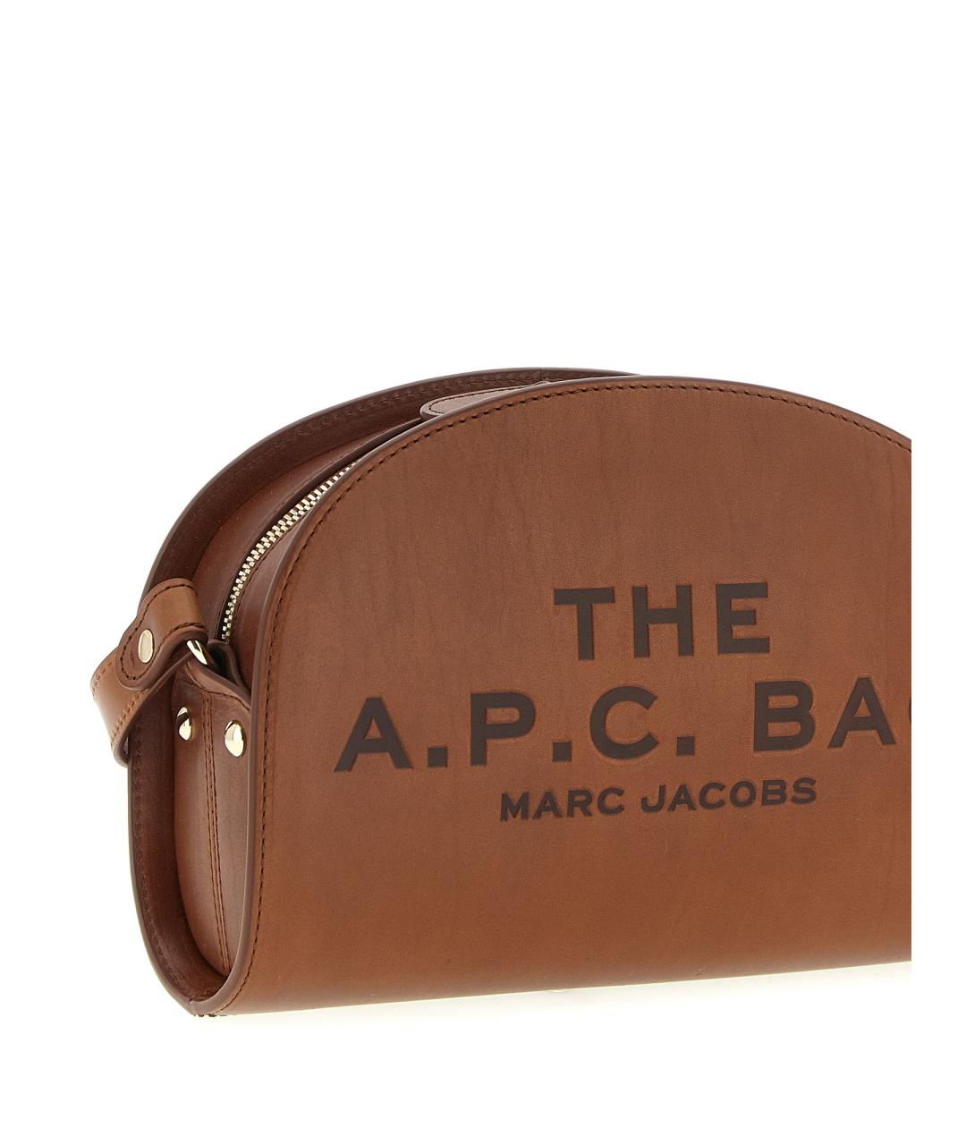 A.P.C. Коричневая кожаная сумка через плечо, фото 3
