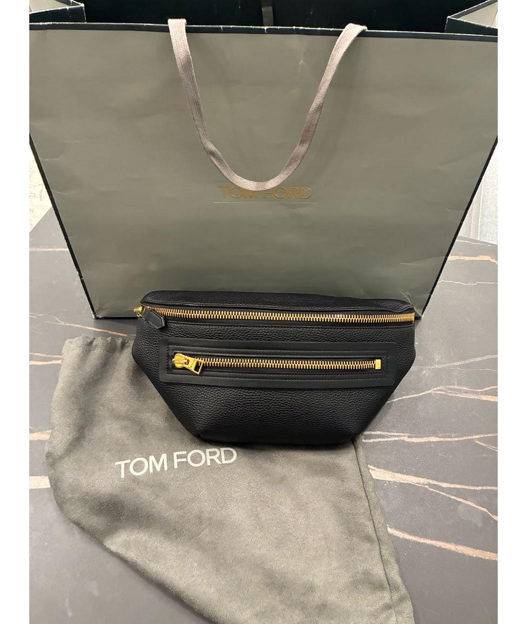 TOM FORD Черная кожаная сумка на плечо, фото 2