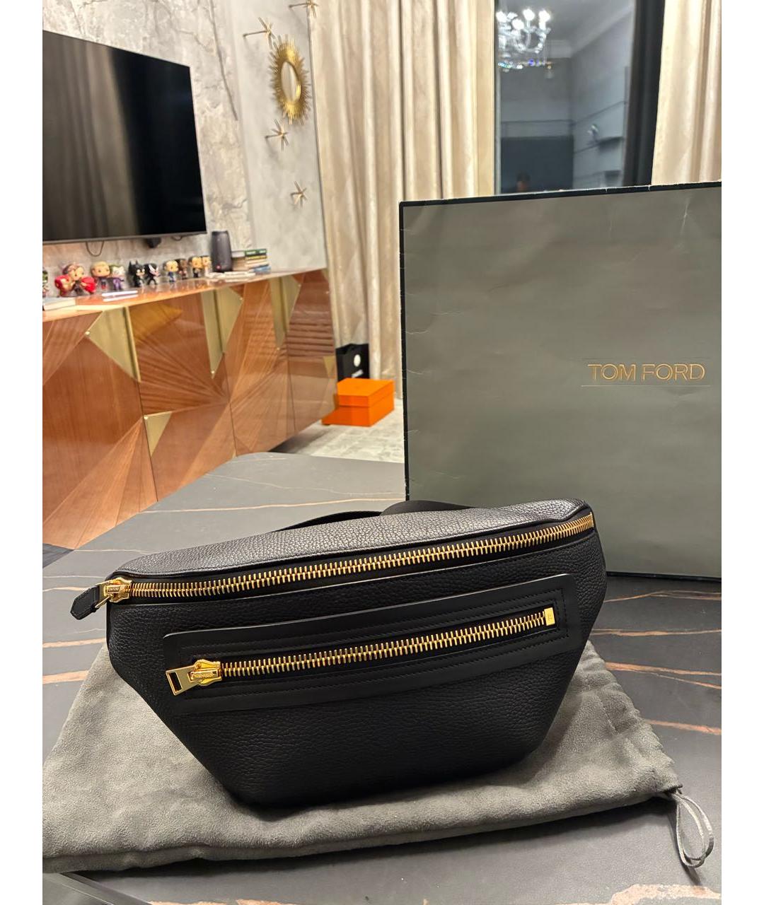 TOM FORD Черная кожаная сумка на плечо, фото 8