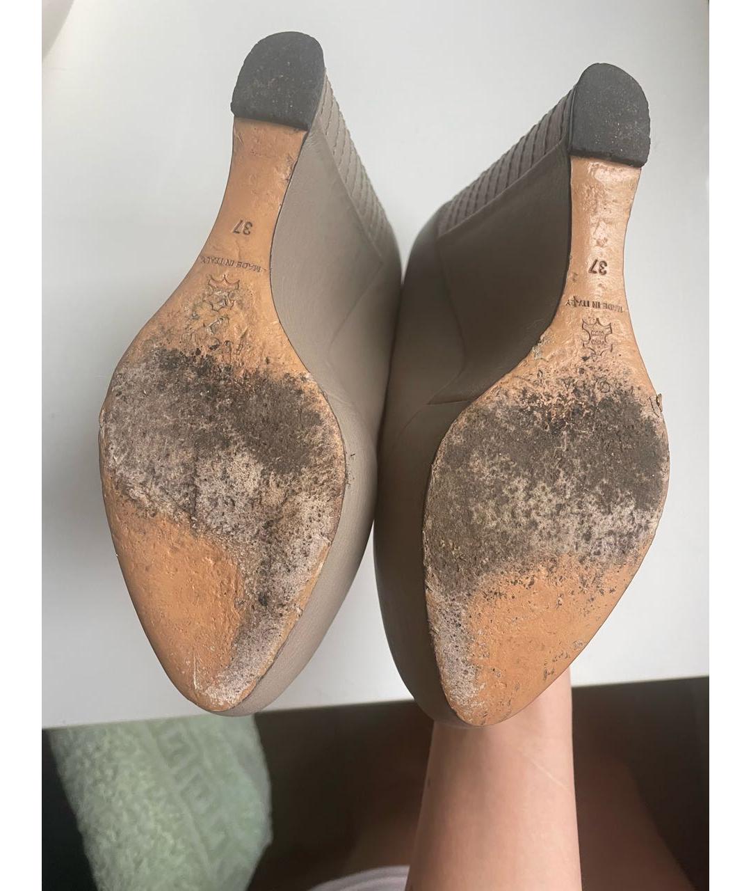 ESCADA Серые кожаные туфли, фото 5