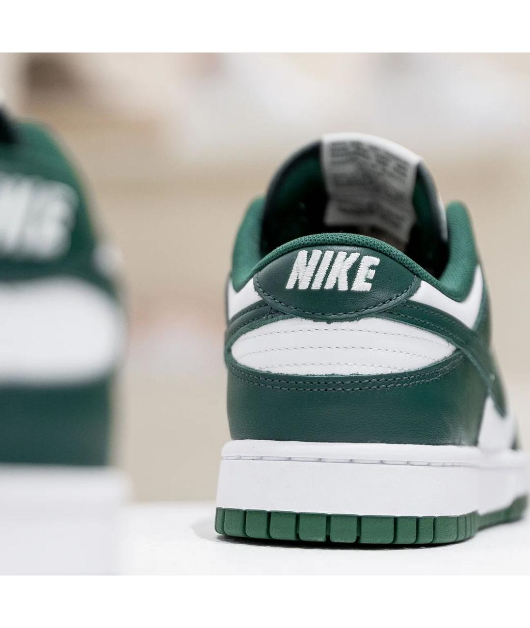 NIKE Зеленые кожаные низкие кроссовки / кеды, фото 4