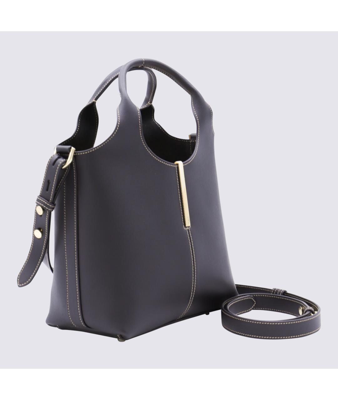 TOD'S Черная кожаная сумка тоут, фото 2