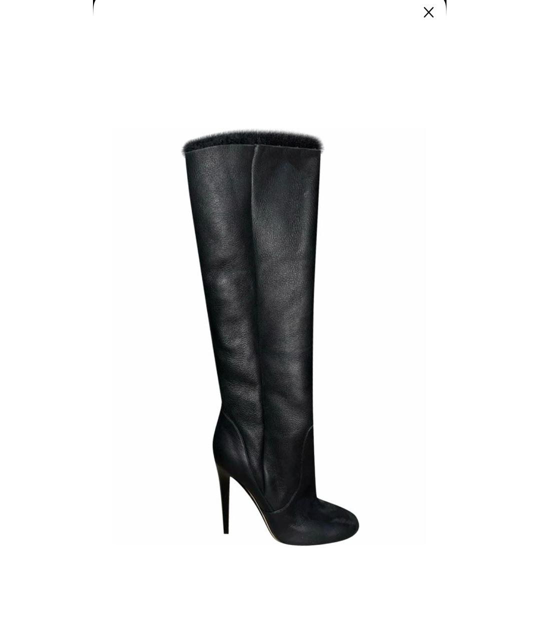 JIMMY CHOO Черные кожаные сапоги, фото 5