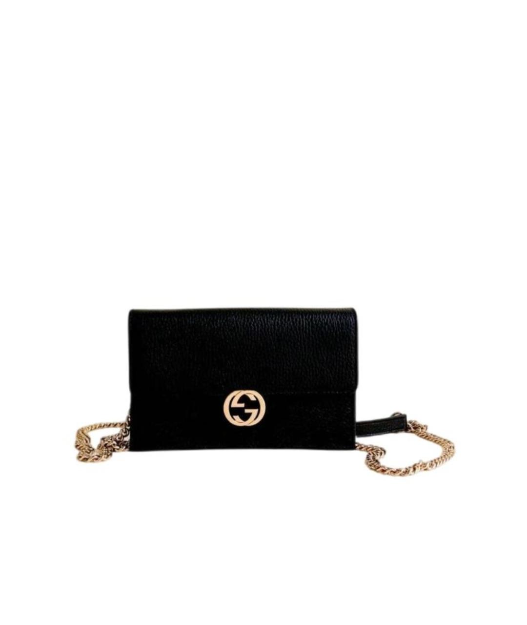 GUCCI Черная кожаная сумка через плечо, фото 1