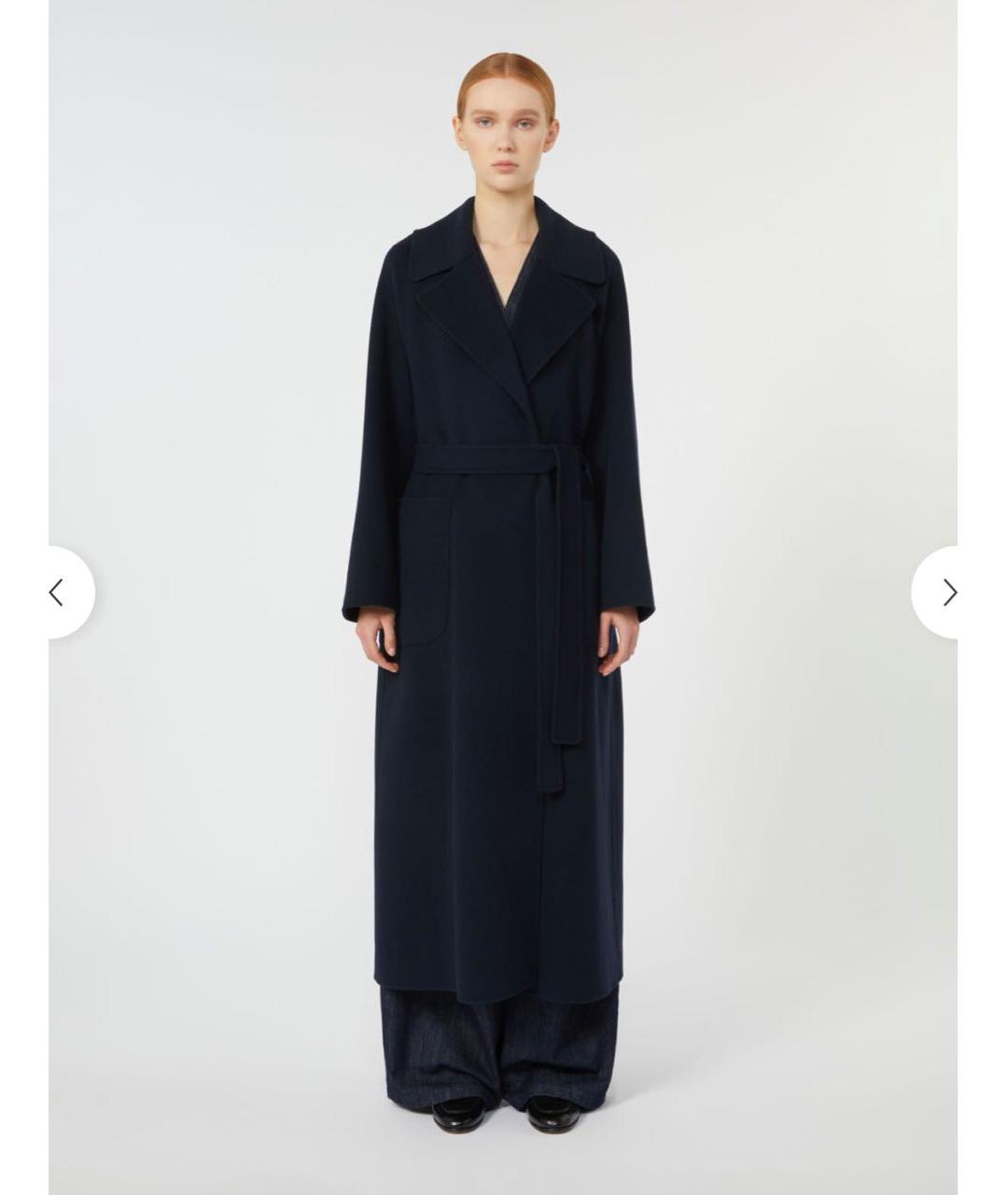 'S MAX MARA Темно-синее шерстяное пальто, фото 3