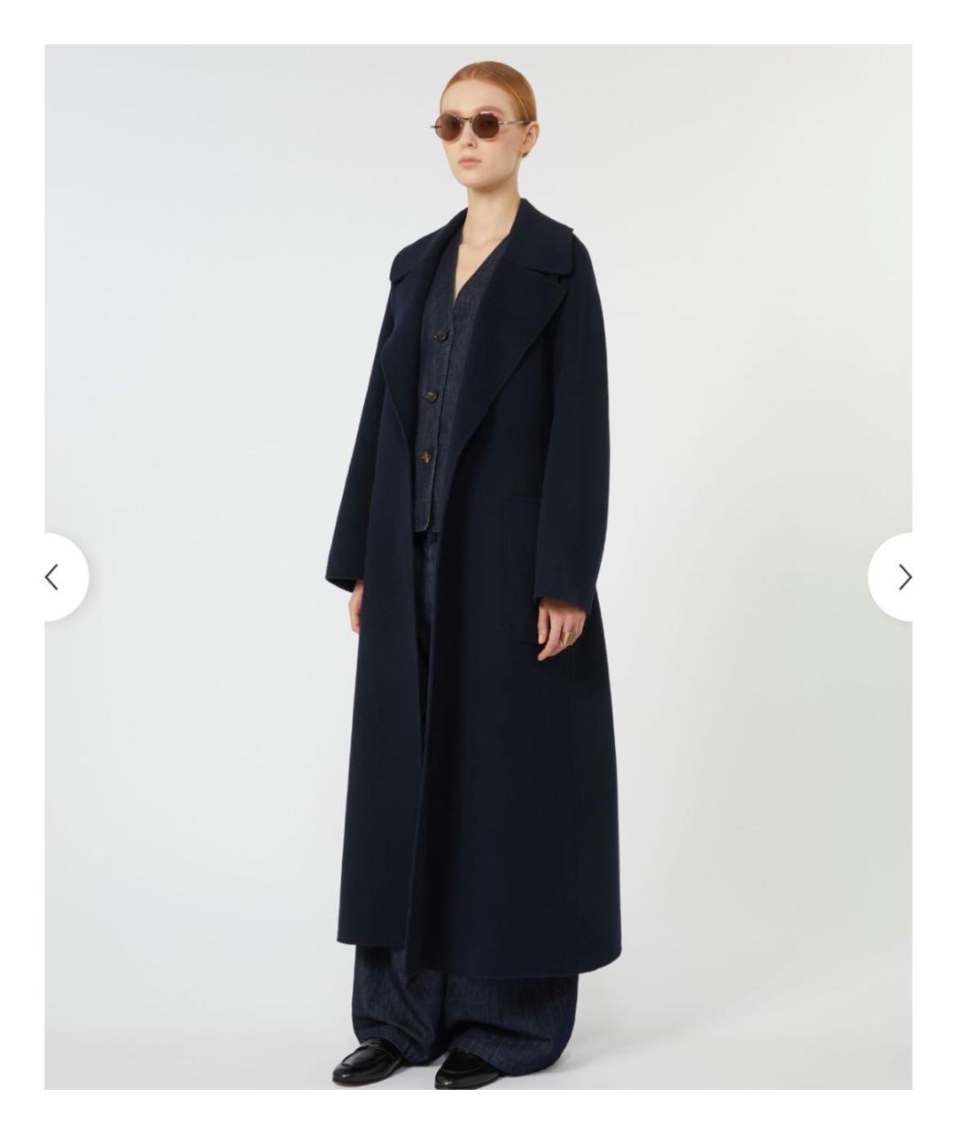 'S MAX MARA Темно-синее шерстяное пальто, фото 2