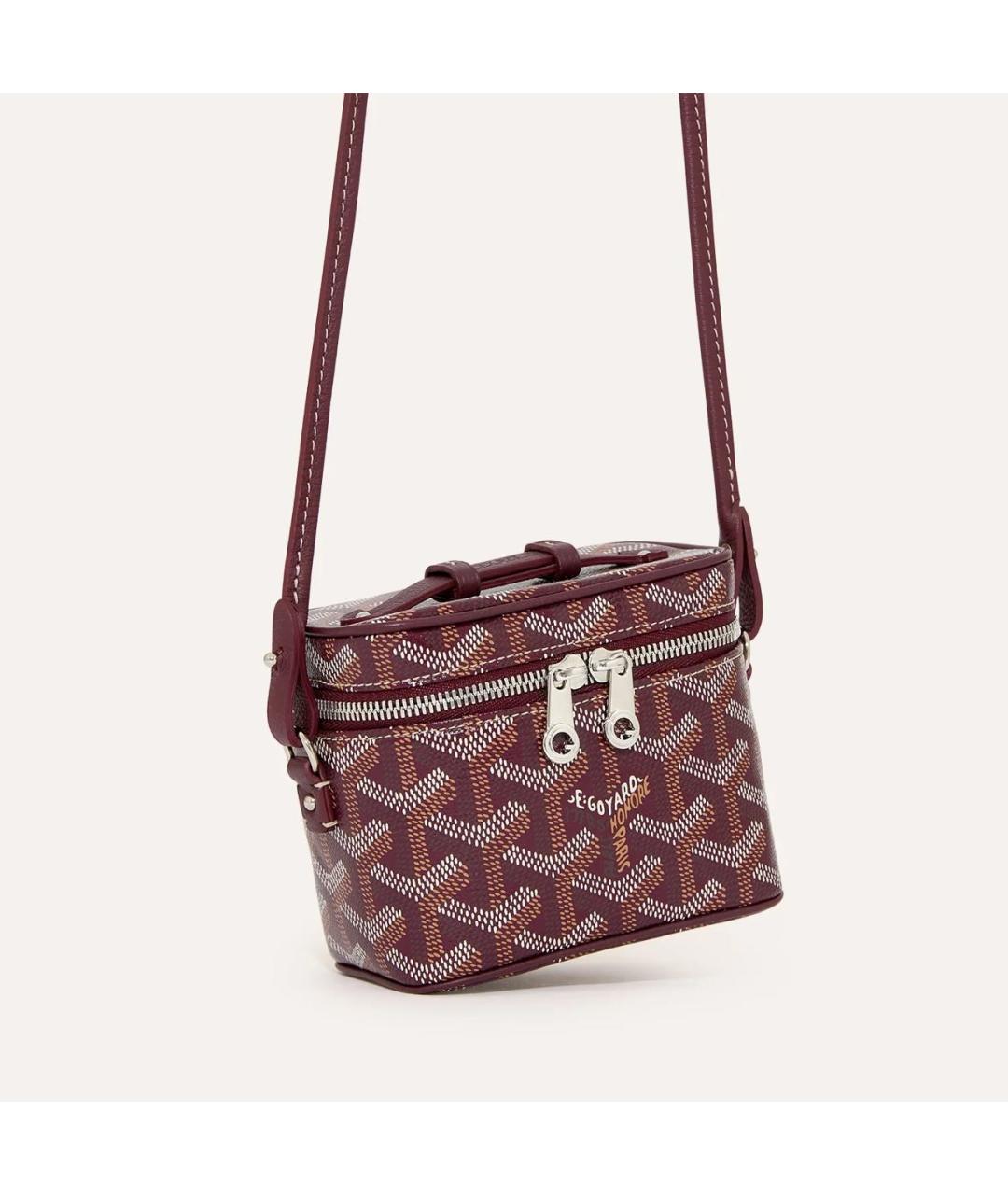 GOYARD Бордовая кожаная сумка через плечо, фото 3