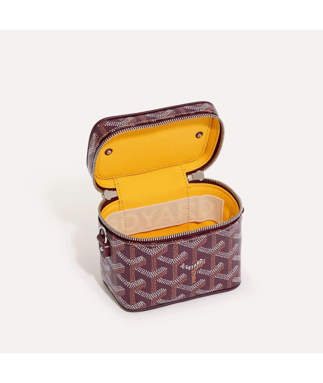 GOYARD Бордовая кожаная сумка через плечо, фото 4