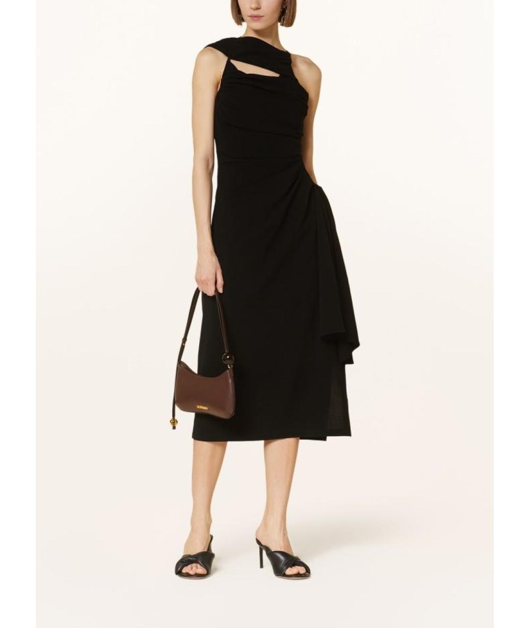 JACQUEMUS Черное шерстяное коктейльное платье, фото 2