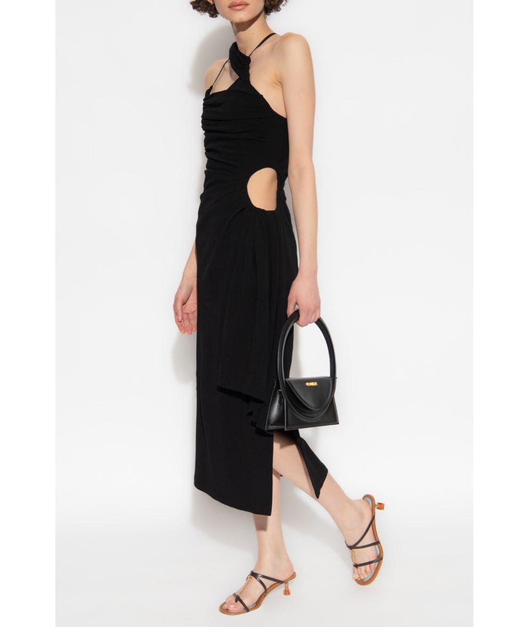 JACQUEMUS Черное шерстяное коктейльное платье, фото 3
