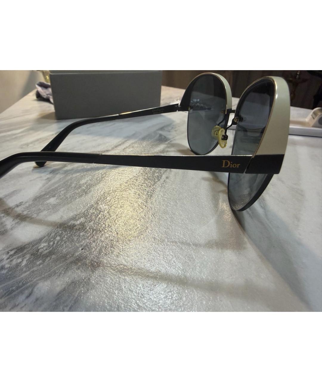 CHRISTIAN DIOR Черные металлические солнцезащитные очки, фото 2