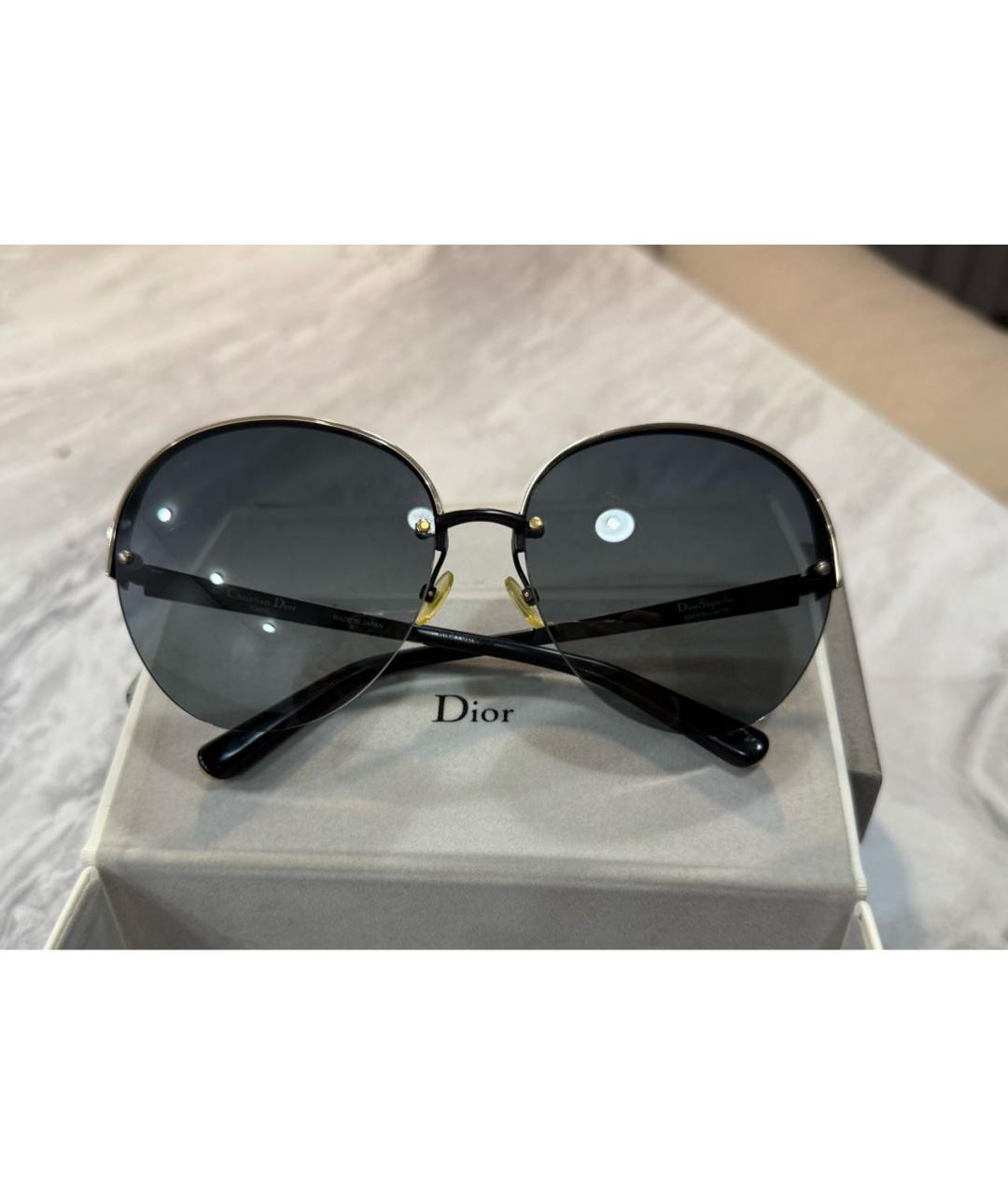 CHRISTIAN DIOR Черные металлические солнцезащитные очки, фото 4