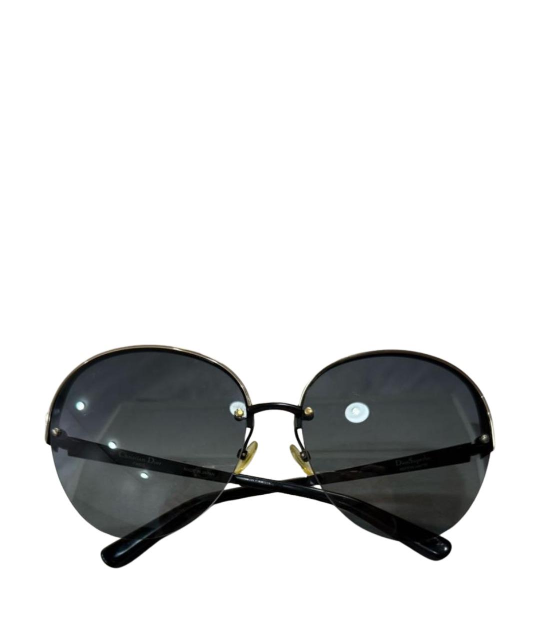 CHRISTIAN DIOR Черные металлические солнцезащитные очки, фото 1