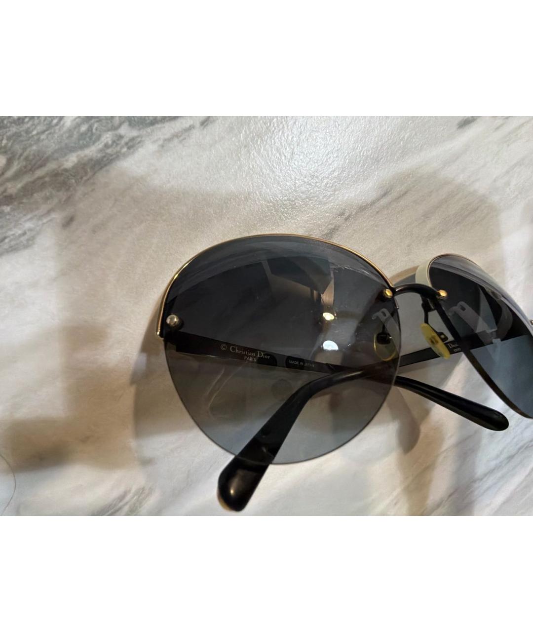 CHRISTIAN DIOR Черные металлические солнцезащитные очки, фото 3
