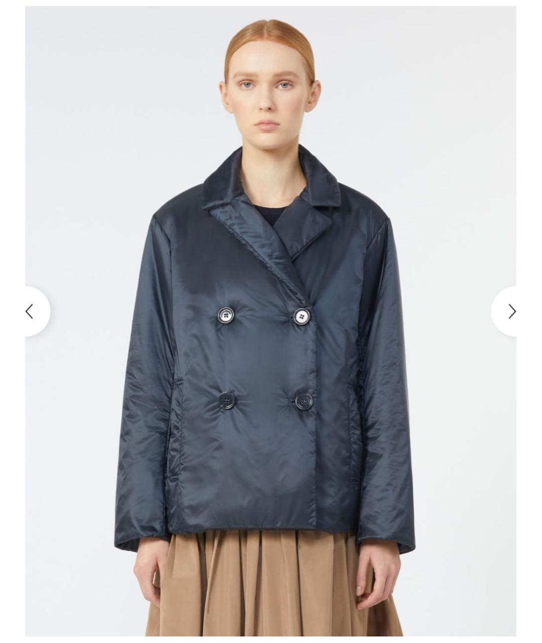 MAX MARA Темно-синяя полиэстеровая куртка, фото 3